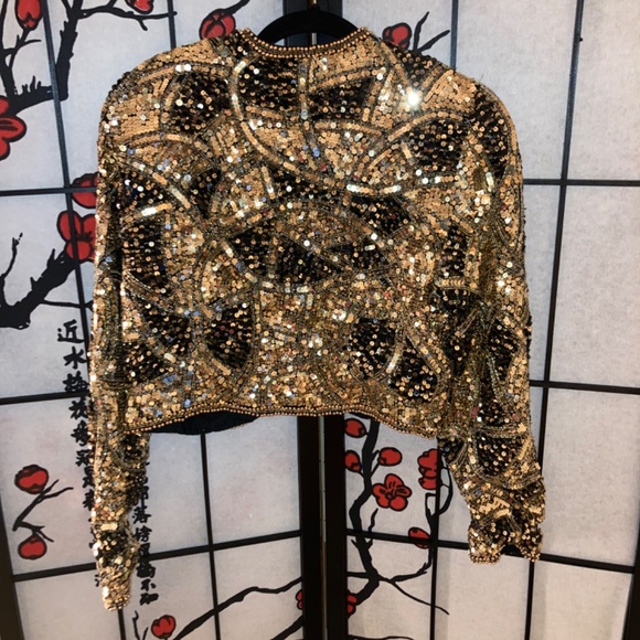 Sequin Black Tie Jacket - Picture 2 of 2